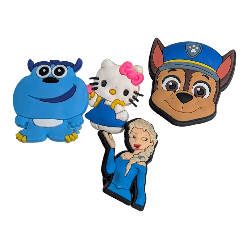 Lot of 4 Kids Cartoon‎ Jibbitz Crocs Shoe Charms Paw Patrol Hello Kitty Elsa